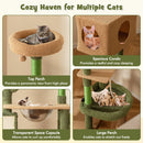 Cozy cactus cat tree featuring a top perch, spacious condo, and sisal scratching posts for indoor cats.