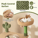 Plush-covered perch of the 150cm cactus cat tree, featuring a cozy design for indoor cats and removable cover.