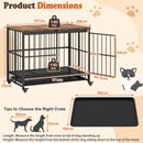 97 cm Folding Dog Crate with Lift-Up Top and Wheels – Black – view 5