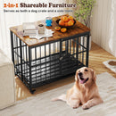 97 cm Folding Dog Crate with Lift-Up Top and Wheels – Black – view 6