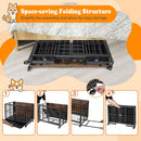 97 cm Folding Dog Crate with Lift-Up Top and Wheels – Black – view 10