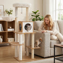 148 cm Cat Tree with Condo, Basket and Padded Perch – view 2