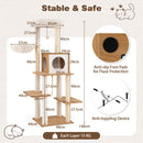 148 cm Cat Tree with Condo, Basket and Padded Perch – view 5