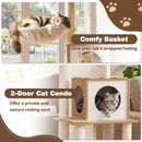148 cm Cat Tree with Condo, Basket and Padded Perch – view 7
