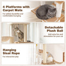 148 cm Cat Tree with Condo, Basket and Padded Perch – view 9