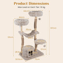 147 cm Solid Wood Cat Tower with Two Perches and Hammock – view 4