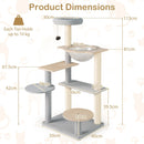 Multi-level cat tree with removable plush top perch, sisal scratching posts, and transparent space capsule for cozy.