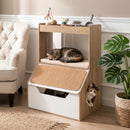 Cat Litter Cabinet with Four Cubbies and Scratching Panel – view 2