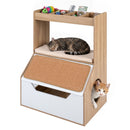 Cat Litter Cabinet with Four Cubbies and Scratching Panel – view 3