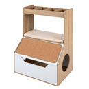 Cat Litter Cabinet with Four Cubbies and Scratching Panel – view 4