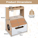 Cat Litter Cabinet with Four Cubbies and Scratching Panel – view 5