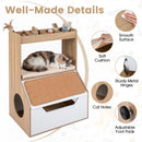 Cat Litter Cabinet with Four Cubbies and Scratching Panel – view 11