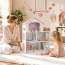 3-Storey Wooden Dollhouse with 5 Rooms and Furniture product image 1