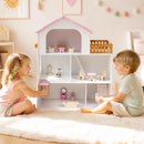 3-Storey Wooden Dollhouse with 5 Rooms and Furniture product image 2