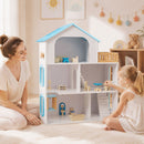 3-Storey Wooden Dollhouse with 5 Rooms and Furniture product image 13