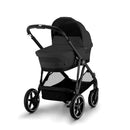 CYBEX Gazelle S Moon Black chassis with optional carrycot; carrycot sold separately