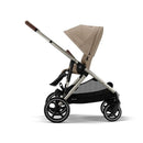 CYBEX Gazelle S Almond Beige pram in single-seat parent-facing configuration