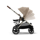 CYBEX Gazelle S Almond Beige pram with included shopping basket