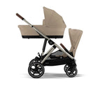 CYBEX Gazelle S Almond Beige with standard seat and optional carrycot; carrycot sold separately