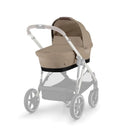 CYBEX Gazelle S Almond Beige chassis with optional carrycot; carrycot sold separately