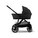 CYBEX Gazelle S Moon Black in twin-carrycot configuration; carrycots sold separately