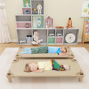 Beige stackable daycare cots set