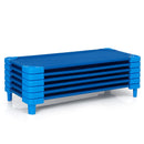 Blue stackable daycare cots detail