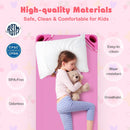 Pink daycare cots stacked view