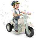 Electric Kid Ride-On Motorcycle with Bubble Maker and Music Button - Beige - product detail 2