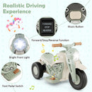 Electric Kid Ride-On Motorcycle with Bubble Maker and Music Button - Beige - product detail 6