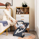 Dark grey baby bouncer during supervised awake play