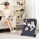 Dark grey baby bouncer during supervised awake play