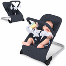 Dark grey baby bouncer with detachable toy bar