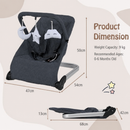 Dark grey baby bouncer dimensions and 9 kg maximum load