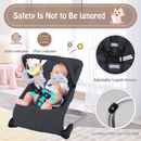 Dark grey baby bouncer five point harness and non slip feet