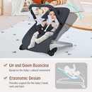 Dark grey baby bouncer with natural bouncing action