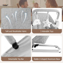 Grey baby bouncer fabric, toys and aluminium base