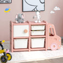 Kids Toy Storage Organiser with 2 Large Bins, Pull-Out Drawers, Cabinet, Front Store Space – product image 11