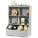 Kids Bookshelf, 3-Tier Toy Storage Organiser for Children w/4 Open Compartments and 1 Box – product image 10