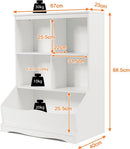 Kids Bookshelf, 3-Tier Toy Storage Organiser for Children w/4 Open Compartments and 1 Box – product image 4