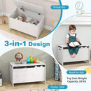 Kids Toy Box Storage Chest, Wooden Trunk Bench w/ Safety Hinge, Children Storage Box w/ Handles – product image 3