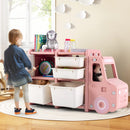 Kids Toy Storage Organiser with 2 Large Bins, Pull-Out Drawers, Cabinet, Front Store Space – product image 15