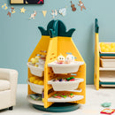 Kids Toy Storage Organiser, 3-Tier 360° Rotating Toy Shelf w/ 8 Bins & 4 Shelves – product image 4
