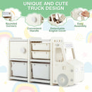 Kids Toy Storage Organiser with 2 Large Bins, Pull-Out Drawers, Cabinet, Front Store Space – product image 7
