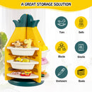 Kids Toy Storage Organiser, 3-Tier 360° Rotating Toy Shelf w/ 8 Bins & 4 Shelves – product image 6