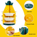 Kids Toy Storage Organiser, 3-Tier 360° Rotating Toy Shelf w/ 8 Bins & 4 Shelves – product image 7