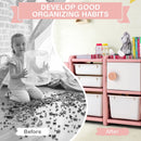 Kids Toy Storage Organiser with 2 Large Bins, Pull-Out Drawers, Cabinet, Front Store Space – product image 12