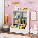 Kids Bookshelf, 3-Tier Toy Storage Organiser for Children w/4 Open Compartments and 1 Box – product image 9
