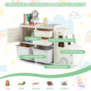 Kids Toy Storage Organiser with 2 Large Bins, Pull-Out Drawers, Cabinet, Front Store Space – product image 9
