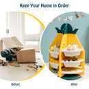 Kids Toy Storage Organiser, 3-Tier 360° Rotating Toy Shelf w/ 8 Bins & 4 Shelves – product image 9